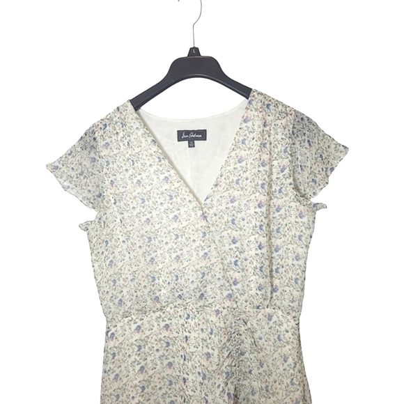 Sam Edelman Women's Ditsy Print with Gathered Front Dress Ivory Size 10 - Picture 15 of 16